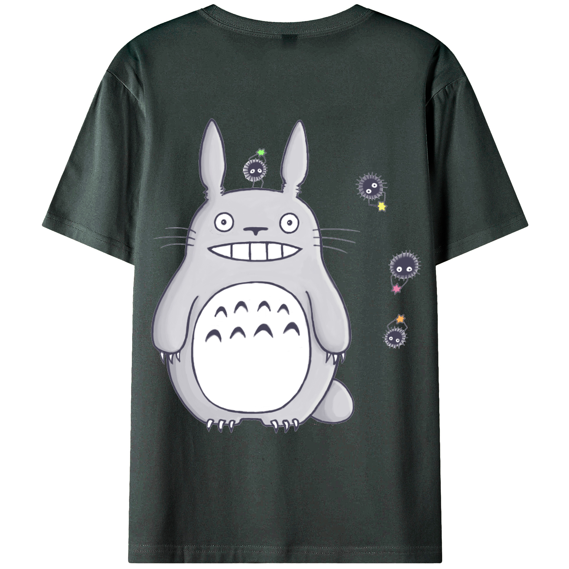 （画像用） となりのトトロ 草壁メイ 草壁サツキ My Neighbor Totoro Satsuki Kusakabe Mei Kusakabe 綿100％ メンズ半袖Tシャツ（バックプリント） 通気性